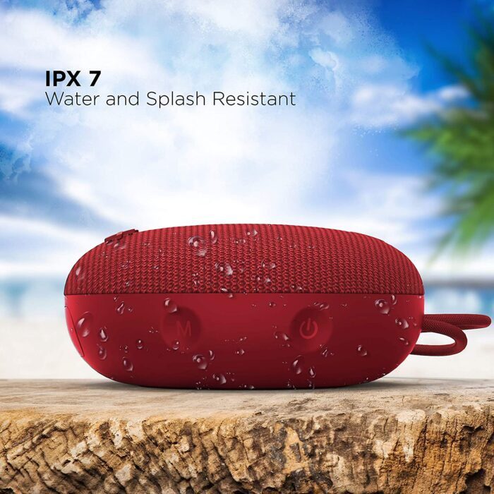 boAt Stone 190 Wireless Portable Speaker with 52mm Dynamic Driver, Up to 4hrs Nonstop Playback, IPX 6 Water Resistant - Red - Image 3