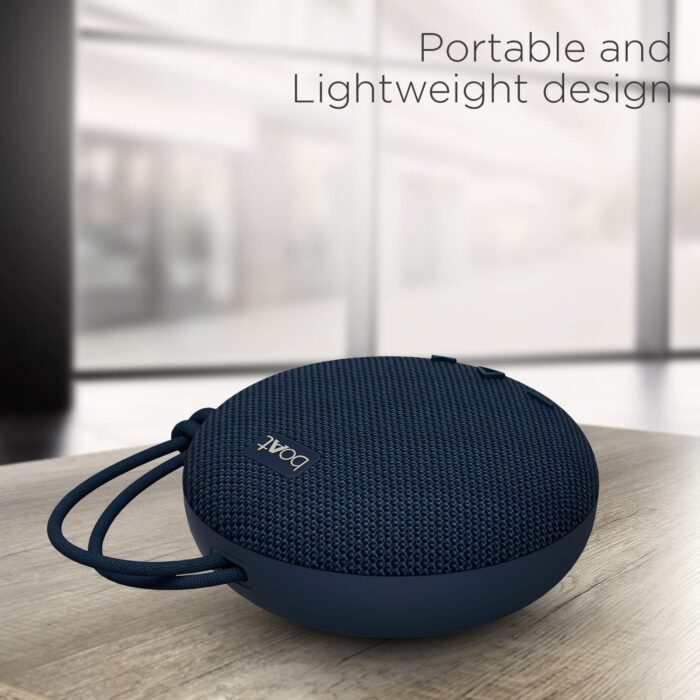 boAt Stone 190 Wireless Portable Speaker with 52mm Dynamic Driver, Up to 4hrs Nonstop Playback, IPX 6 Water Resistant - Blue - Image 6