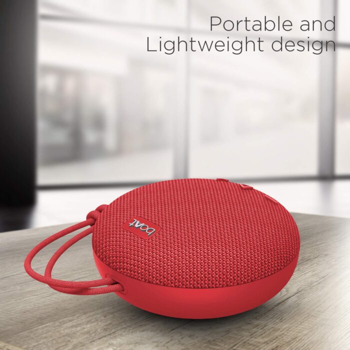 boAt Stone 190 Wireless Portable Speaker with 52mm Dynamic Driver, Up to 4hrs Nonstop Playback, IPX 6 Water Resistant - Red - Image 7
