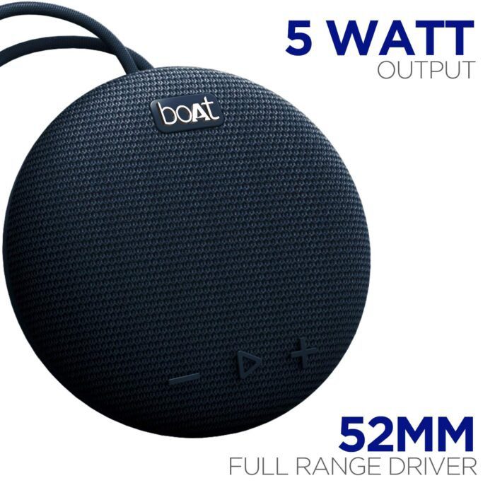 boAt Stone 190 Wireless Portable Speaker with 52mm Dynamic Driver, Up to 4hrs Nonstop Playback, IPX 6 Water Resistant - Blue - Image 4