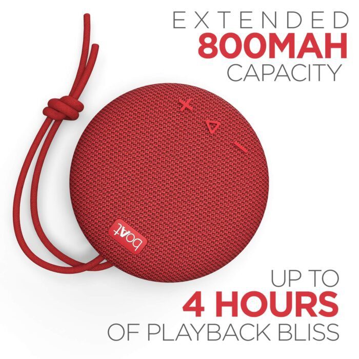 boAt Stone 190 Wireless Portable Speaker with 52mm Dynamic Driver, Up to 4hrs Nonstop Playback, IPX 6 Water Resistant - Red - Image 2