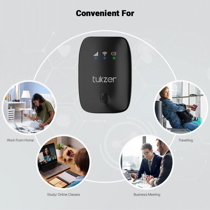 Tukzer 4G LTE Wireless Dongle with All SIM Network Support | Plug & Play Data Card Stick with up to 150Mbps WiFi Hotspot (Black) - Image 5