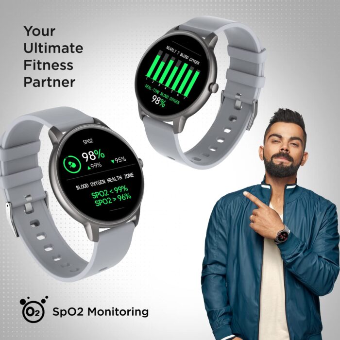 Fire-Boltt Rage Full Touch Display & 60 Sports Modes with IP68 Rating Smartwatch, Sp02 Tracking - Grey - Image 4
