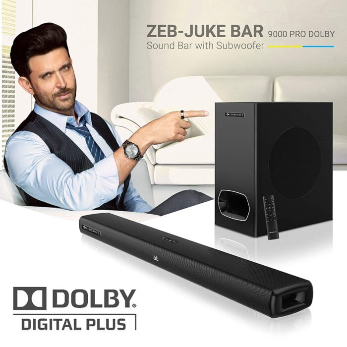 Zebronics Zeb-JUKEBAR 9000 PRO Dolby, 120W Multimedia soundbar with subwoofer Supports HDMI(ARC), Optical Input, AUX, Wireless BT, USB & Dolby Digital Plus - Image 2