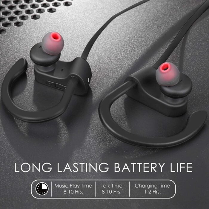 AGARO Sports Bluetooth Wireless in Ear Earphones with Mic (Black) - Image 4