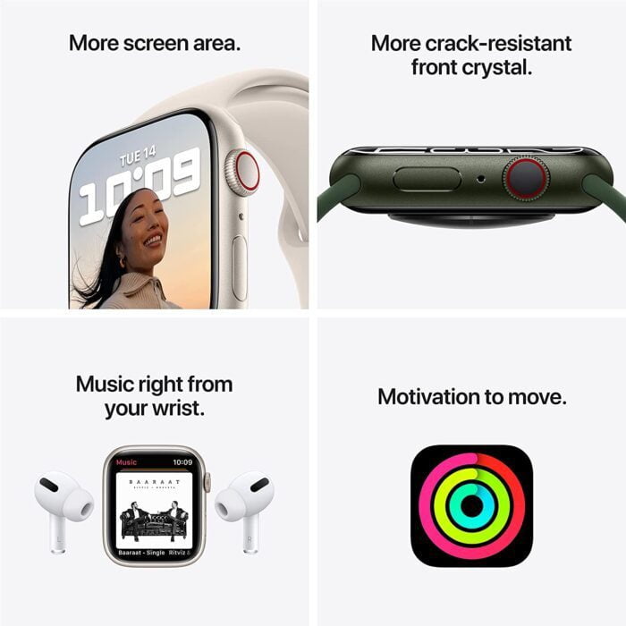 Apple Watch Series 7 (GPS + Cellular, 41mm) - Midnight Aluminium Case with Midnight Sport Band - Regular - Image 4