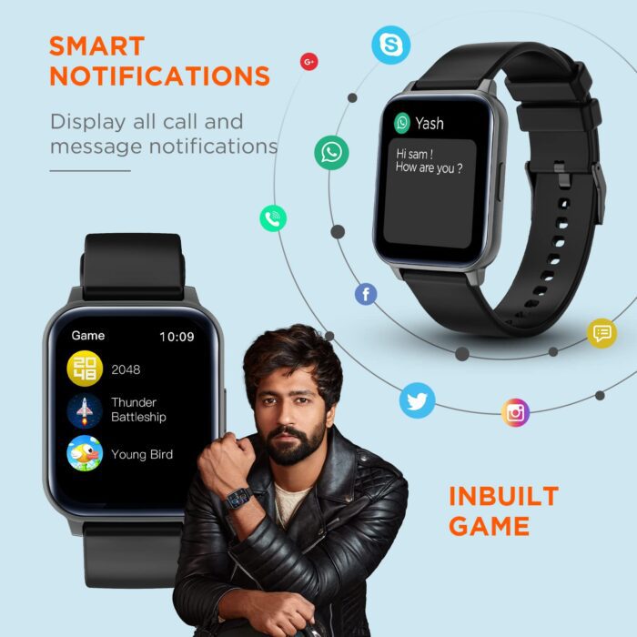 Fire-Boltt Ninja 3 Smartwatch Full Touch 1.69 & 60 Sports Modes with IP68, Sp02 Tracking, Over 100 Cloud based watch faces - Black - Image 4