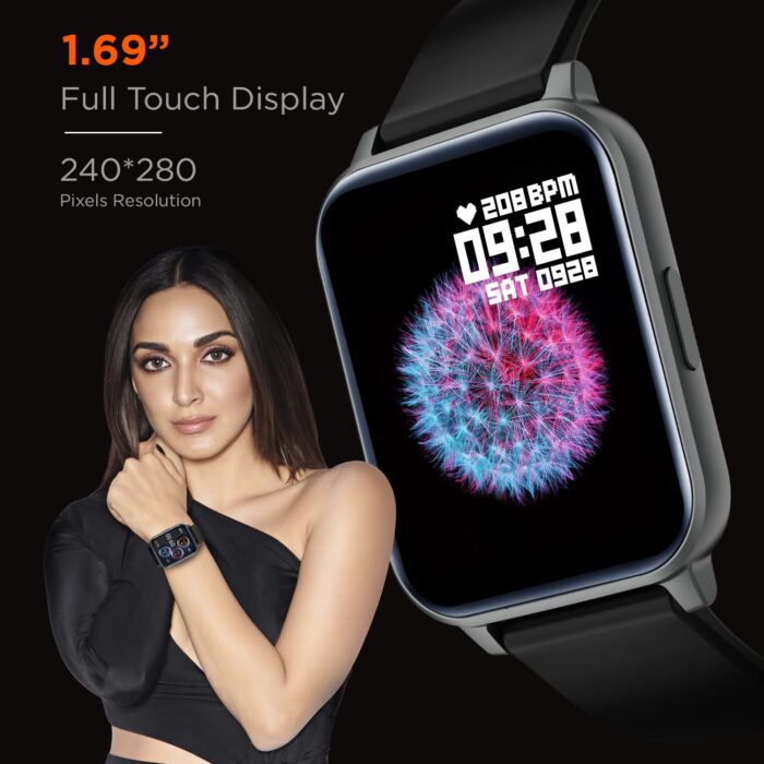 Fire-Boltt Ninja 3 Smartwatch Full Touch 1.69 & 60 Sports Modes with IP68, Sp02 Tracking, Over 100 Cloud based watch faces - Black - Image 2
