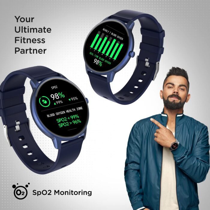 Fire-Boltt Rage Full Touch Display & 60 Sports Modes with IP68 Rating Smartwatch, Sp02 Tracking - Navy Blue - Image 6