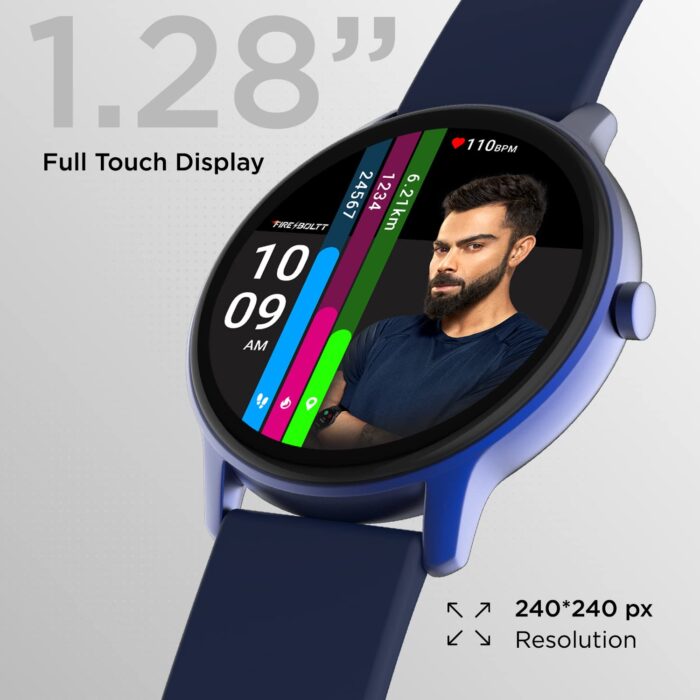 Fire-Boltt Rage Full Touch Display & 60 Sports Modes with IP68 Rating Smartwatch, Sp02 Tracking - Navy Blue - Image 5