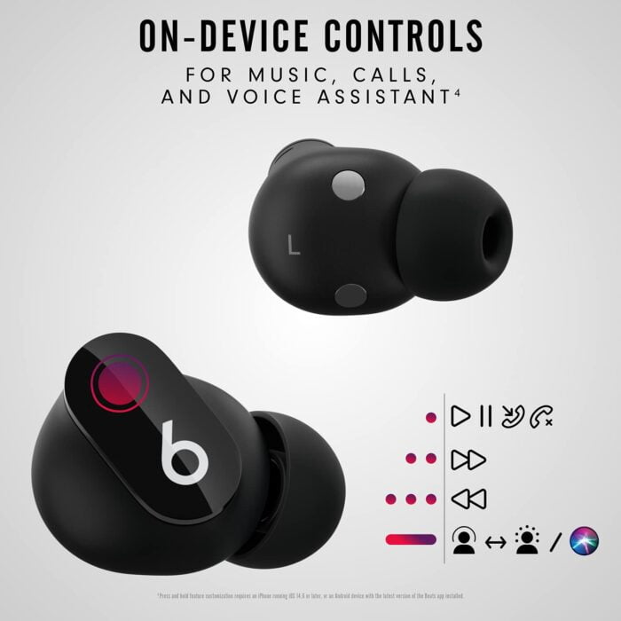 Beats Studio Buds Bluetooth Truly Wireless in Ear Earbuds with Mic - Black - Image 7