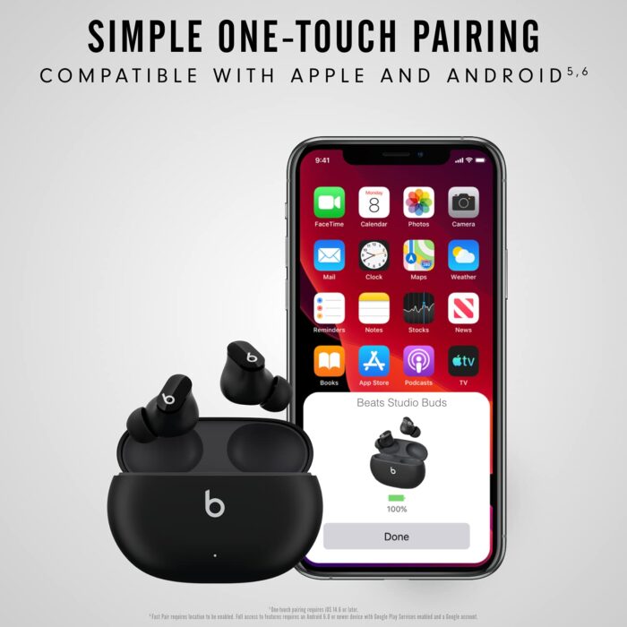 Beats Studio Buds Bluetooth Truly Wireless in Ear Earbuds with Mic - Black - Image 4