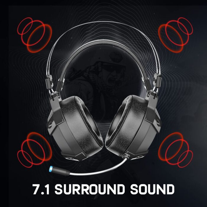 Redgear Cosmo 7.1 Wired Over Ear Headphones With Mic (Black) - Image 3