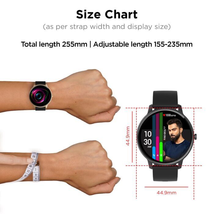 Fire-Boltt Rage Full Touch Display & 60 Sports Modes with IP68 Rating Smartwatch, Sp02 Tracking - Black - Image 6