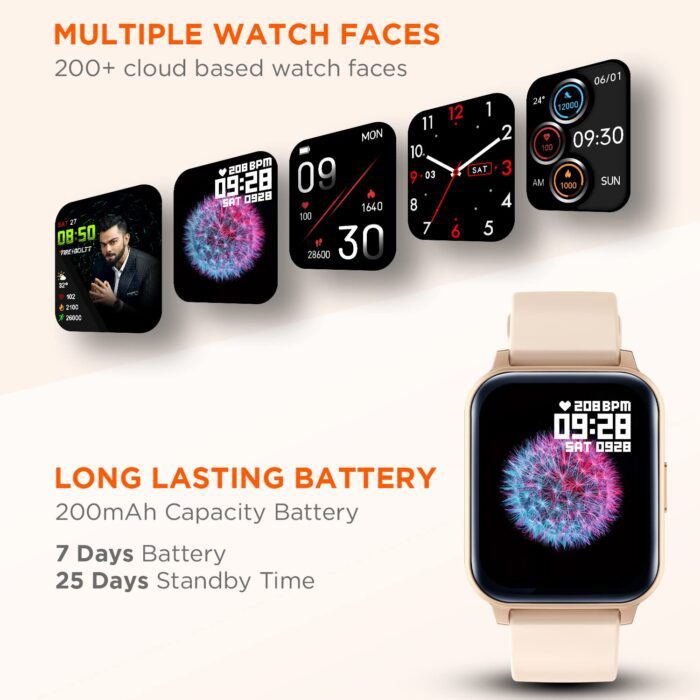 Fire-Boltt Ninja 3 1.83" Display Smartwatch Full Touch with 100+ Sports Modes with IP68, Sp02 Tracking - Rose Gold - Image 7