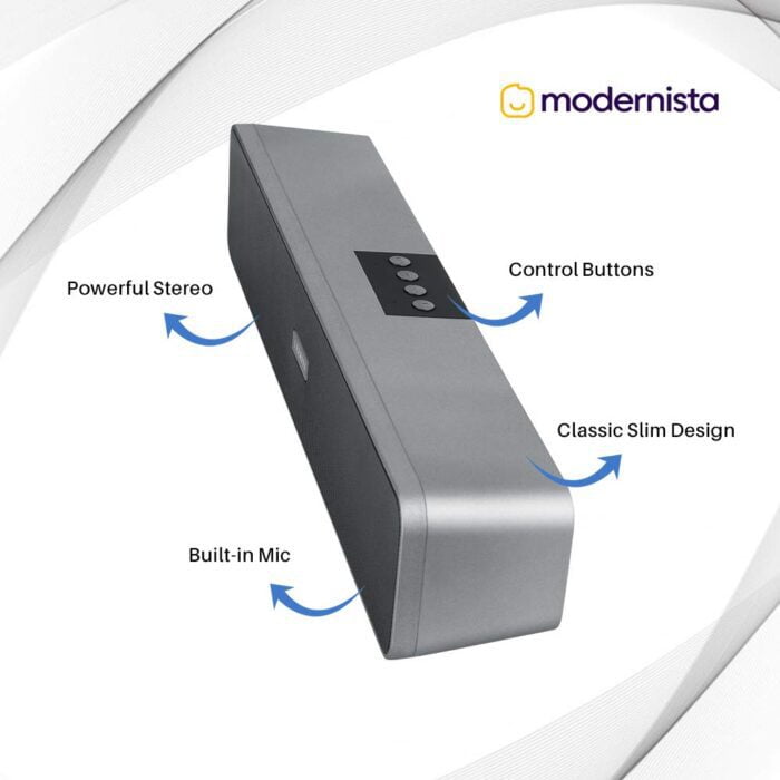 Modernista Maestro Bar 20W Bluetooth Soundbar Speaker with 2400mah Battery/BT v5.0/Aux/USB Port, Small (Maestro Bar20) - Image 4