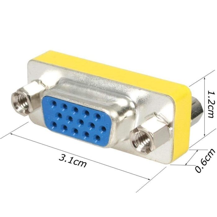 BigPlayer VGA Female to Female Gender Changer Cable Extender Joiner (Silver, 15 pin HD d-sub) - Image 4