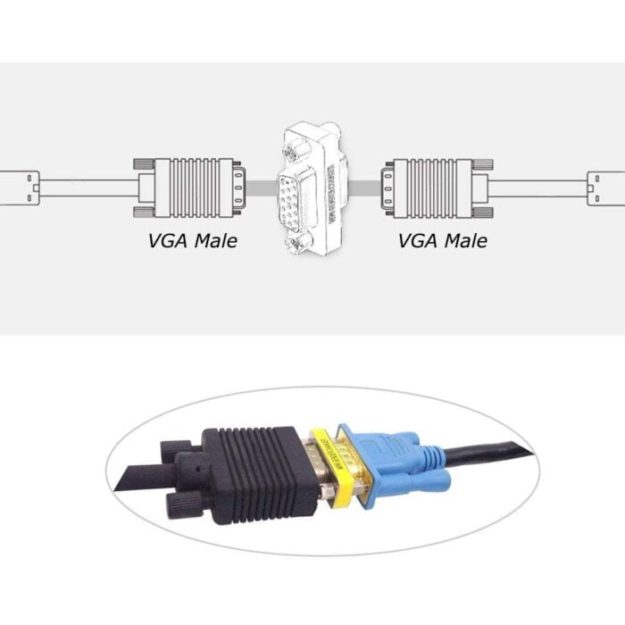 BigPlayer VGA Female to Female Gender Changer Cable Extender Joiner (Silver, 15 pin HD d-sub) - Image 5