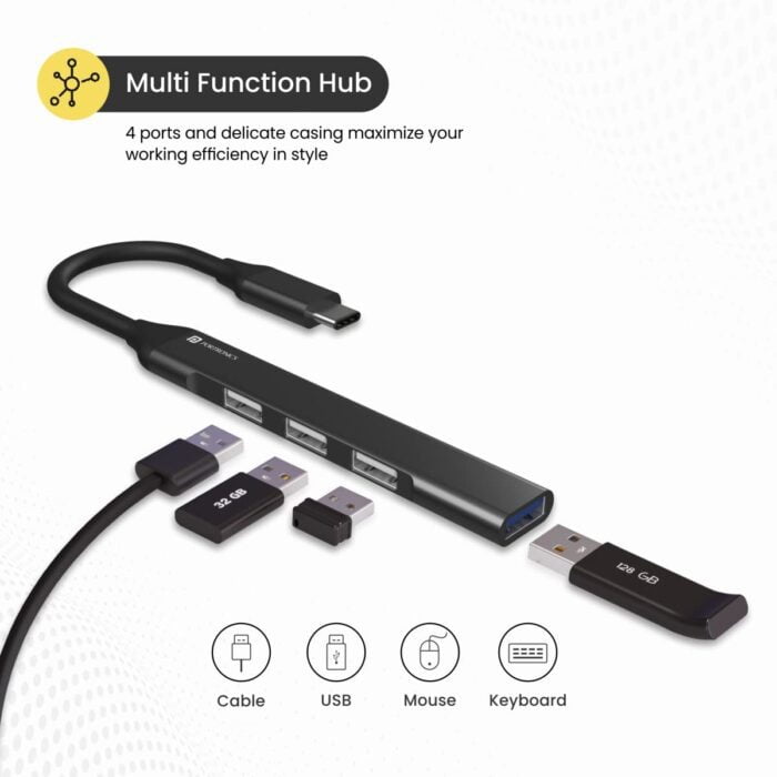 Portronics MPORT 31C 4-in-1 USB Hub (Type C to 4 USB-A Ports) with Fast Data Transfer - Image 2