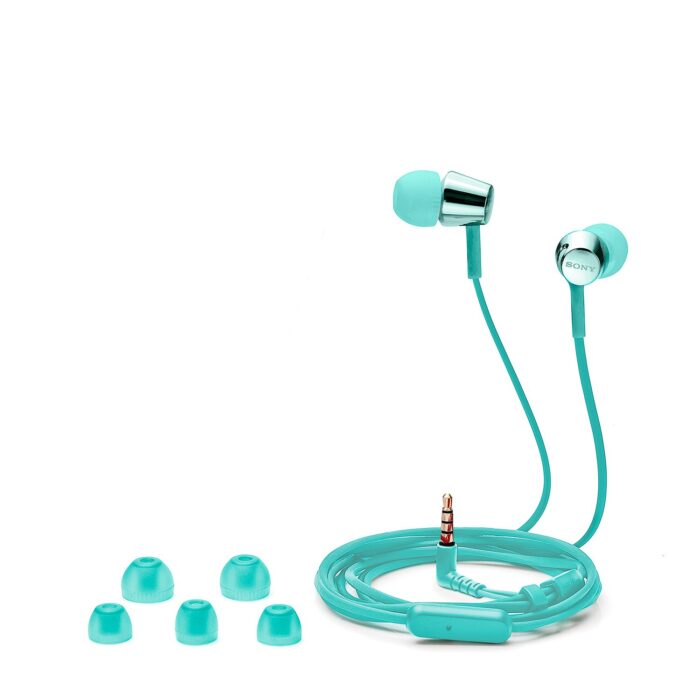 Sony MDR-EX155AP in-Ear Wired Headphones with Mic (Light Blue) - Image 1