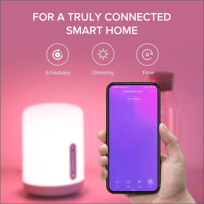Mi Smart Bedside Lamp 2 (16 Million Colors, App-Enabled, Touch Panel) - Image 4