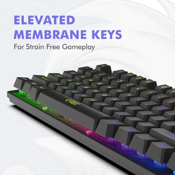 EvoFox Fireblade Wired Gaming Keyboard with Multiple Lightning Effect | Spill Resistant I 1.5M Braided Cable with Magnetic Ring - Black - Image 4