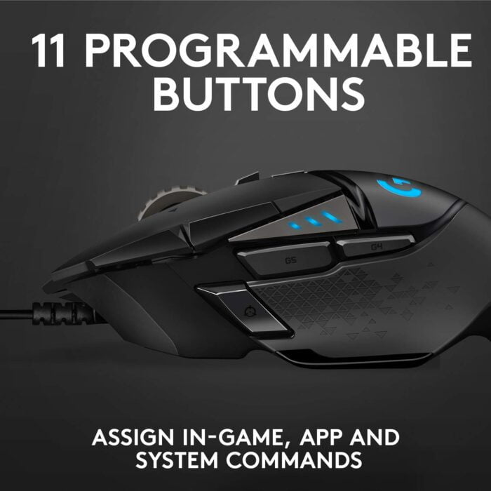 Logitech G502 Hero High Performance Wired Gaming Mouse, Hero 25K Sensor, 25,600 DPI, RGB, Adjustable Weights, 11 Programmable Buttons, On-Board Memory - Image 5