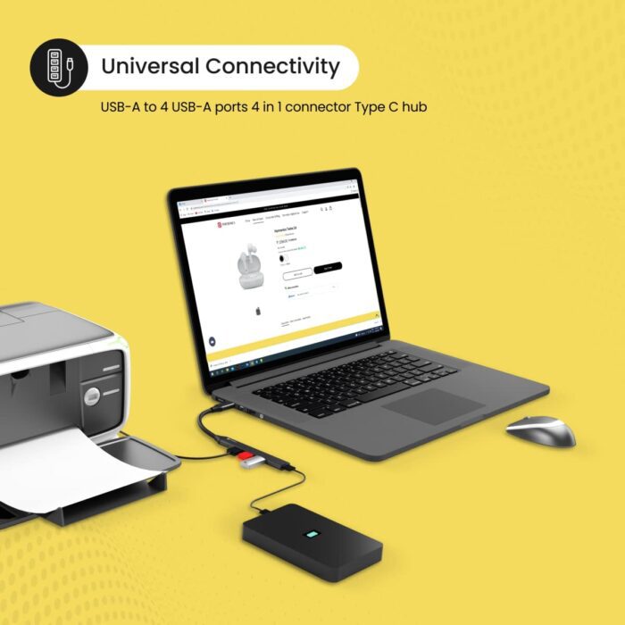 Portronics MPORT 31C 4-in-1 USB Hub (Type C to 4 USB-A Ports) with Fast Data Transfer - Image 3