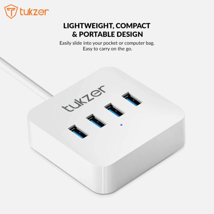 Tukzer 4-Port USB Hub 3.0 (TZ-U12) Superspeed Data Hub High Speed Compatible for All Laptops - Image 2