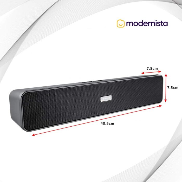 Modernista Maestro Bar 20W Bluetooth Soundbar Speaker with 2400mah Battery/BT v5.0/Aux/USB Port, Small (Maestro Bar20) - Image 2
