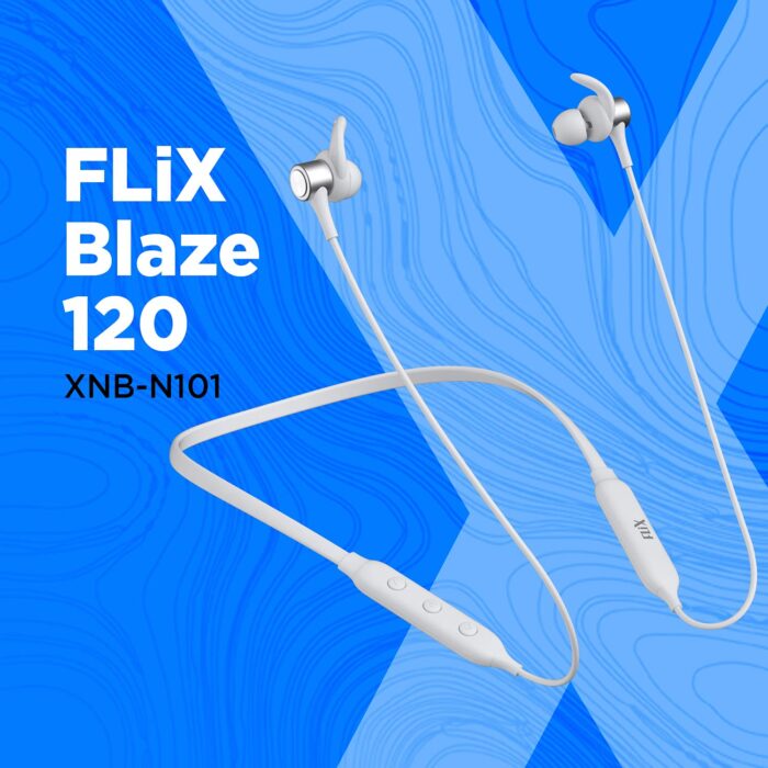 Flix Beetel Blaze 120 Bluetooth Wireless in Ear Earphones with Mic - White - Image 2