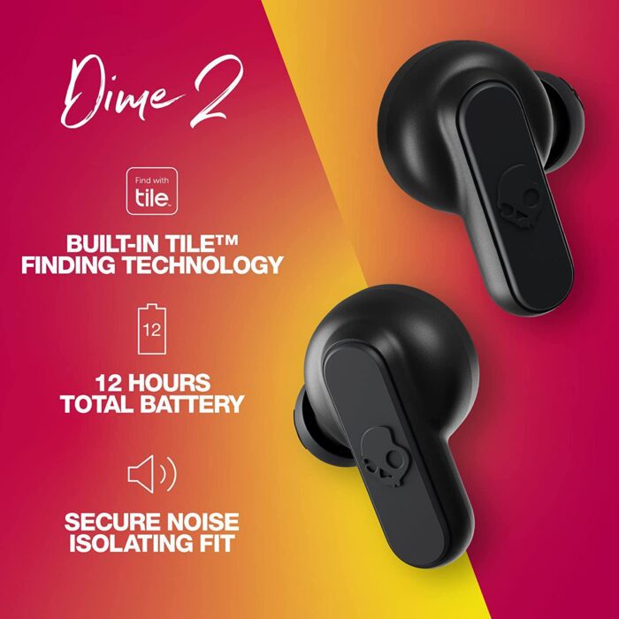 Skullcandy Dime 2 in-Ear True Wireless Earbuds with Mic (Black) - Image 2