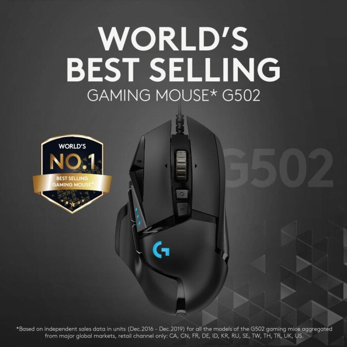 Logitech G502 Hero High Performance Wired Gaming Mouse, Hero 25K Sensor, 25,600 DPI, RGB, Adjustable Weights, 11 Programmable Buttons, On-Board Memory - Image 2