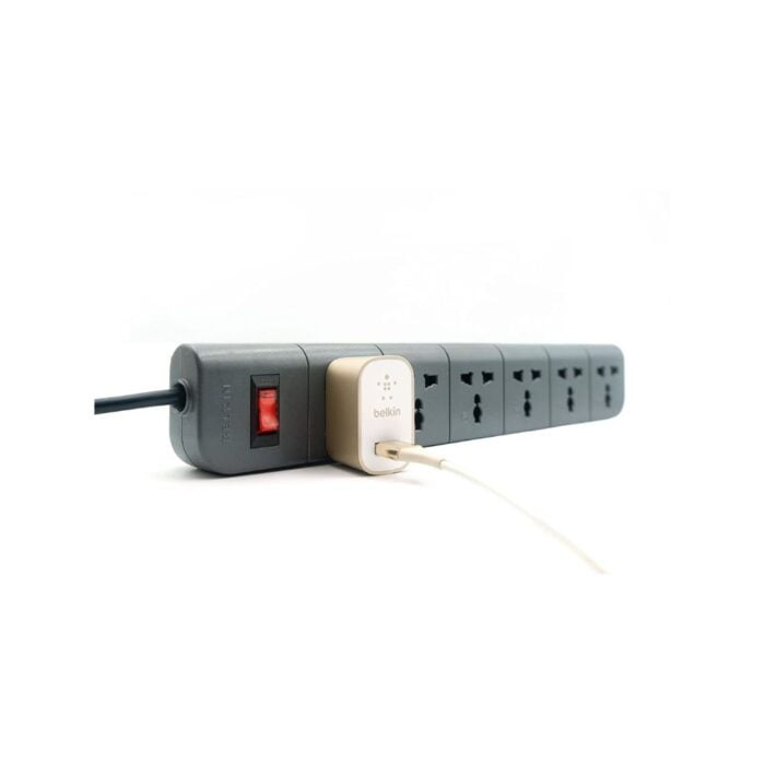 Belkin Essential Series 6-Socket Surge Protector Universal Socket with 6.5ft Heavy Duty Cable (Grey) - Image 2