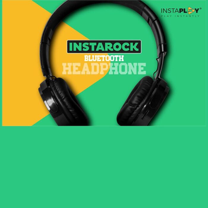 Instaplay InstaRock Bluetooth Wireless On Ear Headphones with Mic (Black) - Image 2