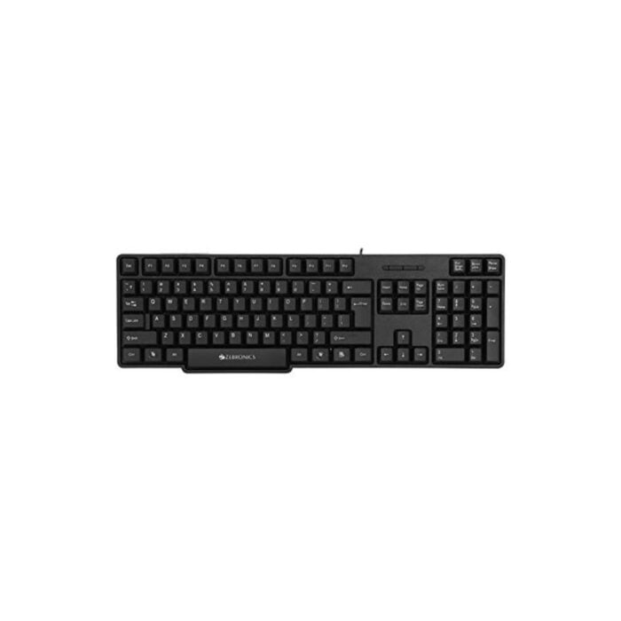 Zebronics USB Keyboard with Rupee Key, USB Interface and Retractable Stand - K20 BLACK - Image 1
