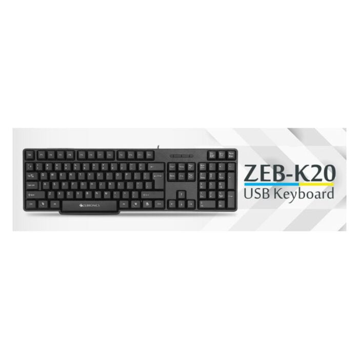 Zebronics USB Keyboard with Rupee Key, USB Interface and Retractable Stand - K20 BLACK - Image 2
