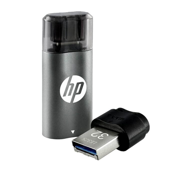 HP x5600B 32GB OTG Type B 3.2 USB Pen Drive (Grey & Black) - Image 1