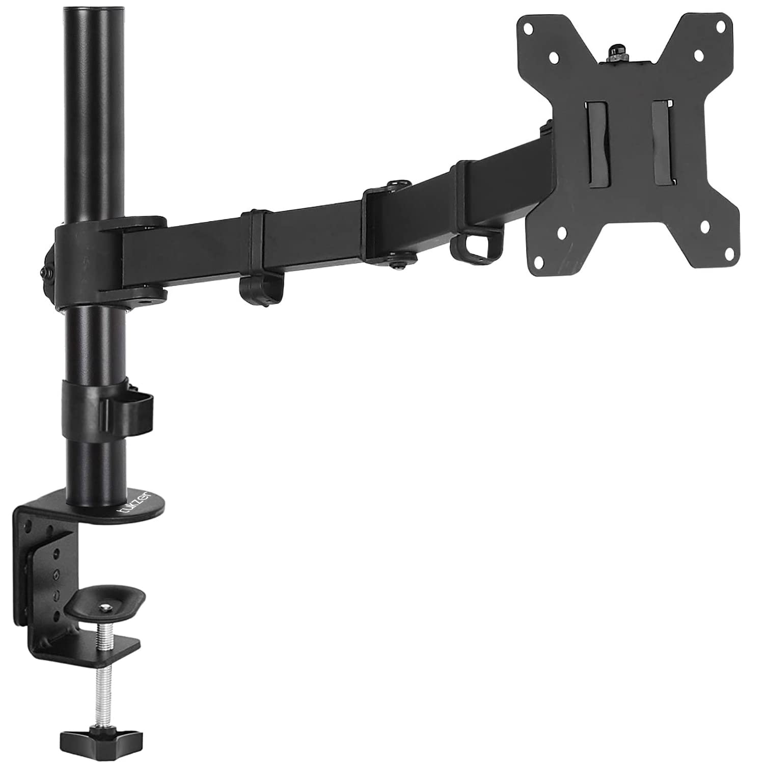 Tukzer Professional Desktop Tablet Stand Mobile Holder with Flexible Arm,  360° Swivel & Height Adjustament| Anti-Skid Sturdy & Heavy Metal Base for