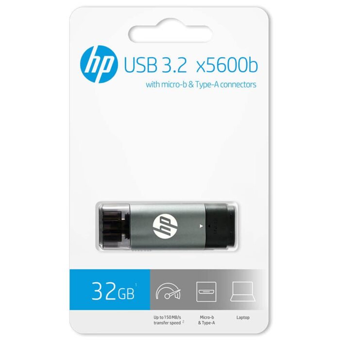 HP x5600B 32GB OTG Type B 3.2 USB Pen Drive (Grey & Black) - Image 5