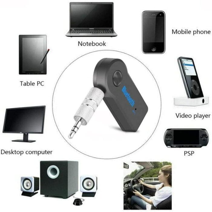Sounce Bluetooth Receiver/Hands-Free Car Kit, Portable 3.5mm Bluetooth Aux Adapter Wireless Music Streaming for Home, Car Audio System, Headphone, Speaker (Bluetooth 4.2, A2DP, 40 FT Range) - Image 4