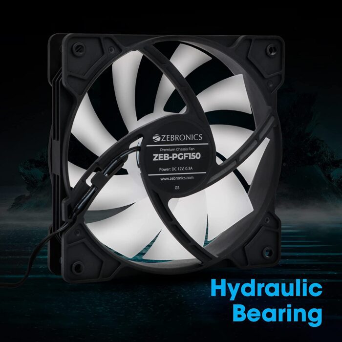 ZEBRONICS ZEB-PGF150 120mm Premium Chassis fan with 43.5CFM Airflow, Multicolor LEDs - Image 3