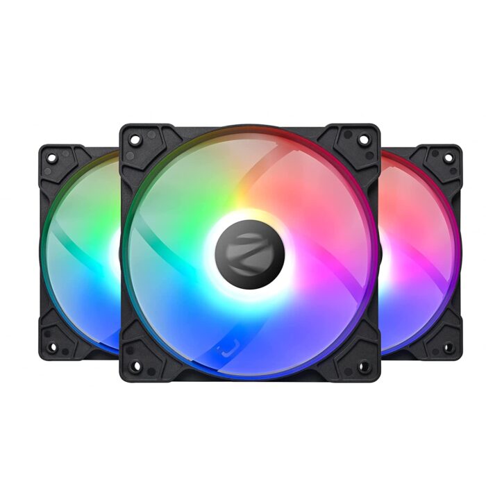ZEBRONICS ZEB-PGF150 120mm Premium Chassis fan with 43.5CFM Airflow, Multicolor LEDs - Image 1