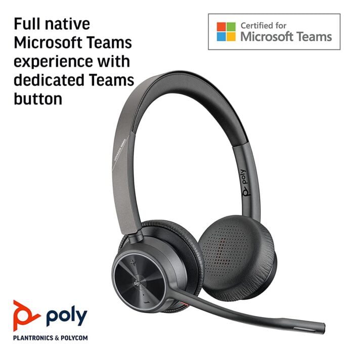 Poly by Plantronics Voyager 4320 UC Bluetooth Wireless Over Ear Headphones with mic - Image 5