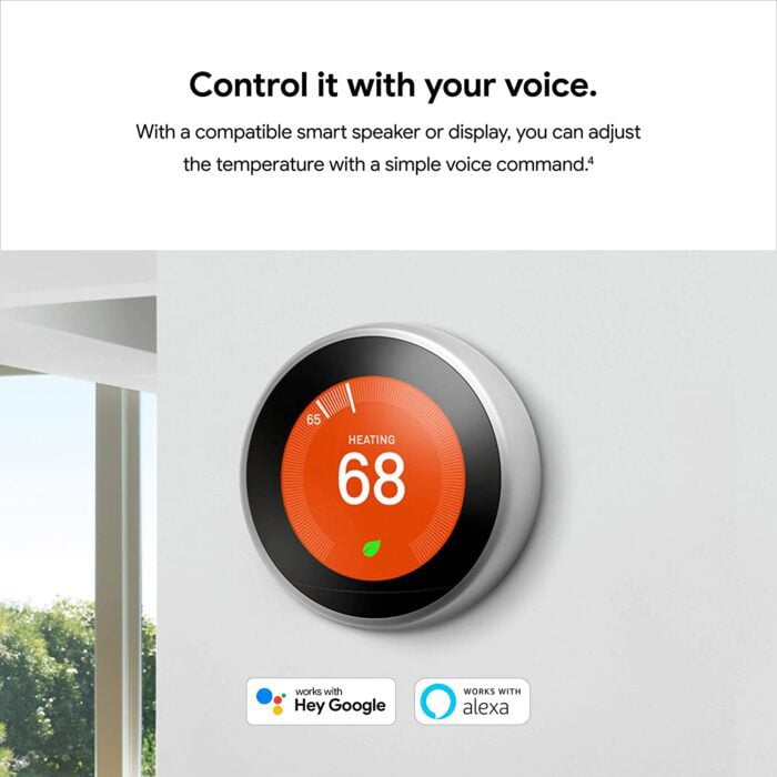 Nest Learning Thermostat 3rd Generation, Stainless Steel, Compatible with Alexa - Image 10