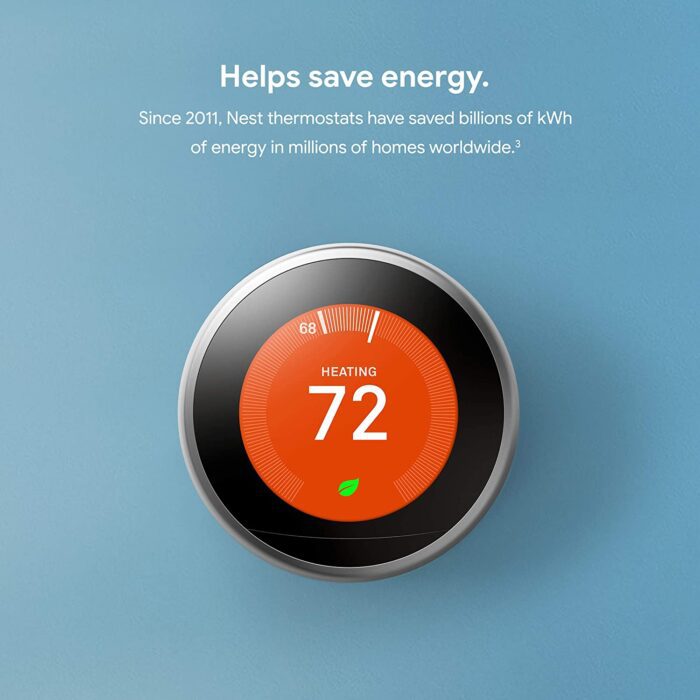 Nest Learning Thermostat 3rd Generation, Stainless Steel, Compatible with Alexa - Image 3