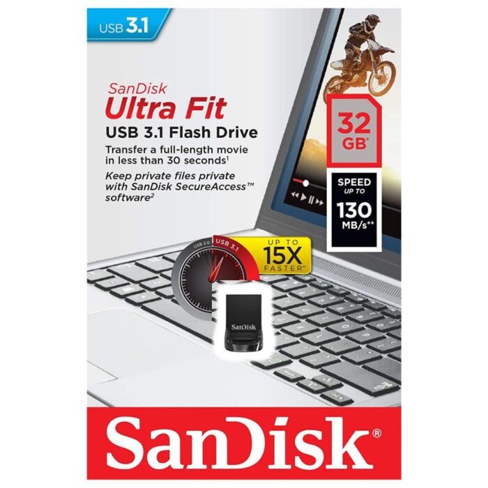 SanDisk SDCZ430-032G-I35 Ultra Fit 3.1 32GB USB Flash Drive (Black) - Image 5