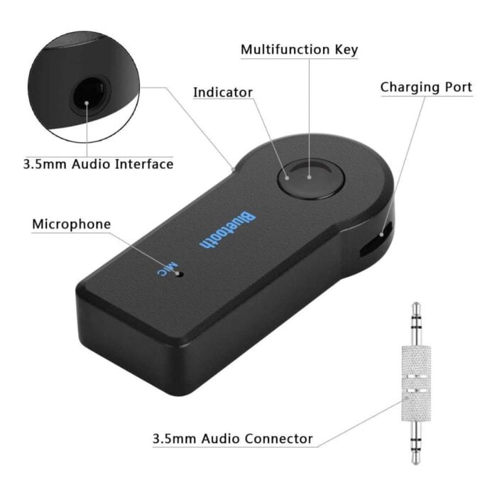 Sounce Bluetooth Receiver/Hands-Free Car Kit, Portable 3.5mm Bluetooth Aux Adapter Wireless Music Streaming for Home, Car Audio System, Headphone, Speaker (Bluetooth 4.2, A2DP, 40 FT Range) - Image 5