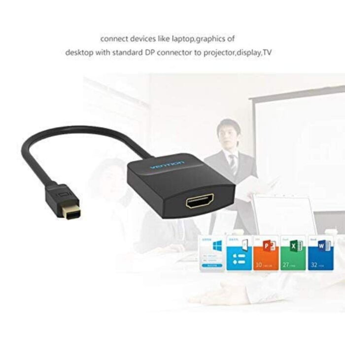 VEnTIOn Store Mini Displayport to HDMI Cable (Thunderbolt to HDMI Compatible) Computer TV Adapter for PC MacBook HDTV Projector 1080P HBCBB (5ft/1.5m) - Image 5