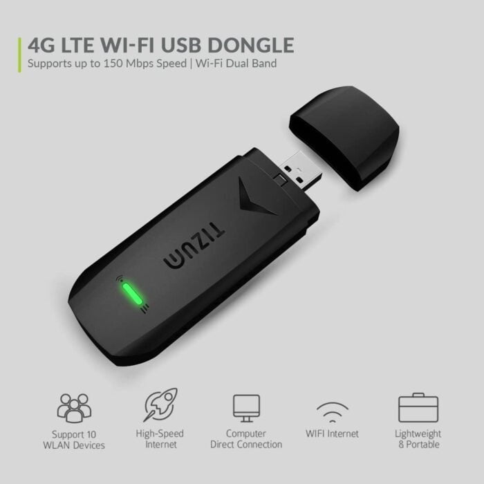 Tizum 4G Fast LTE Wireless USB Dongle Stick with All SIM Network Support, Plug & Play Data Card with up to 150Mbps Data Speed - Image 3